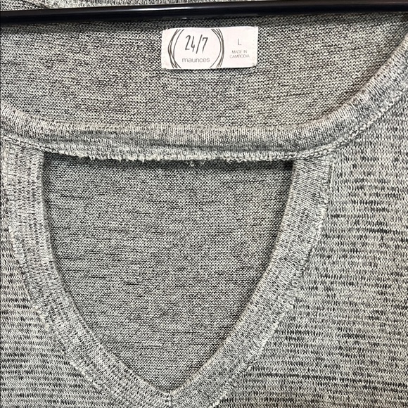 Maurices Light Grayish Teal Long Sleeve Top with Cutout - Picture 13 of 16